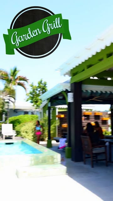 Garden cabana seating under the trees